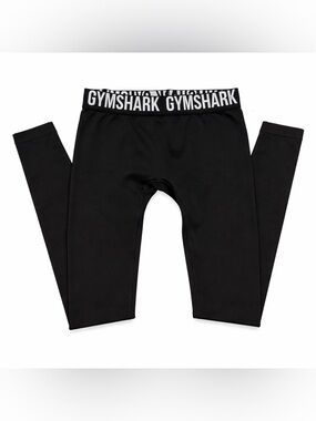 Gymshark Black Leggings Logo Waistband Workout Activewear Size S